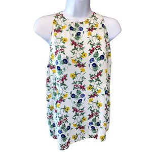 Old Navy Floral Print Blouse - White, Blue, Red, Yellow